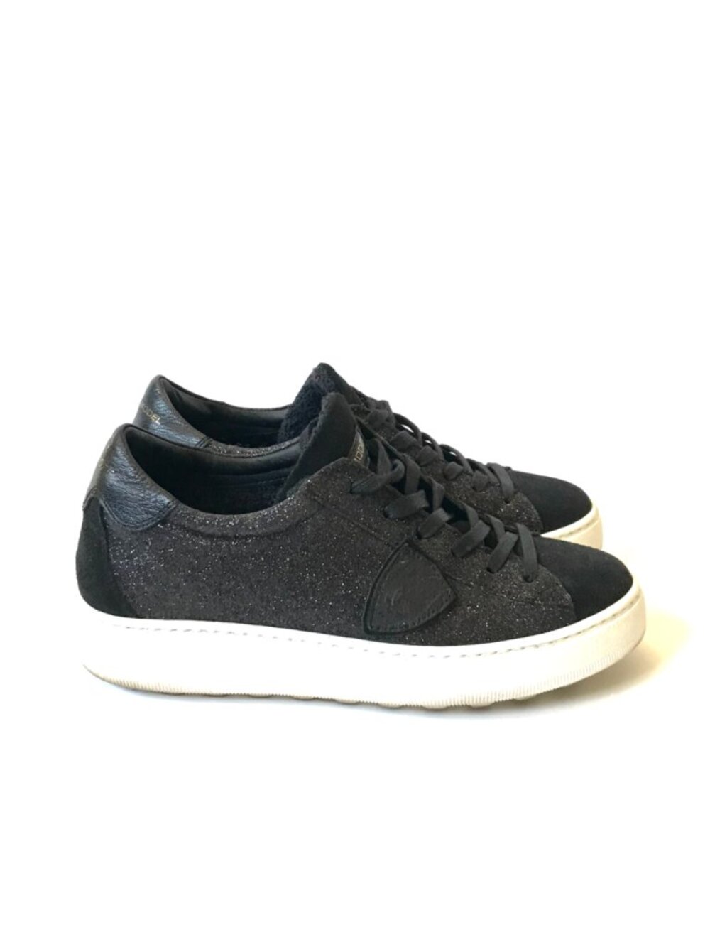 Philippe Model Madeleine Low Top Sneakers Trainers Womens 36 6 Black Glitter